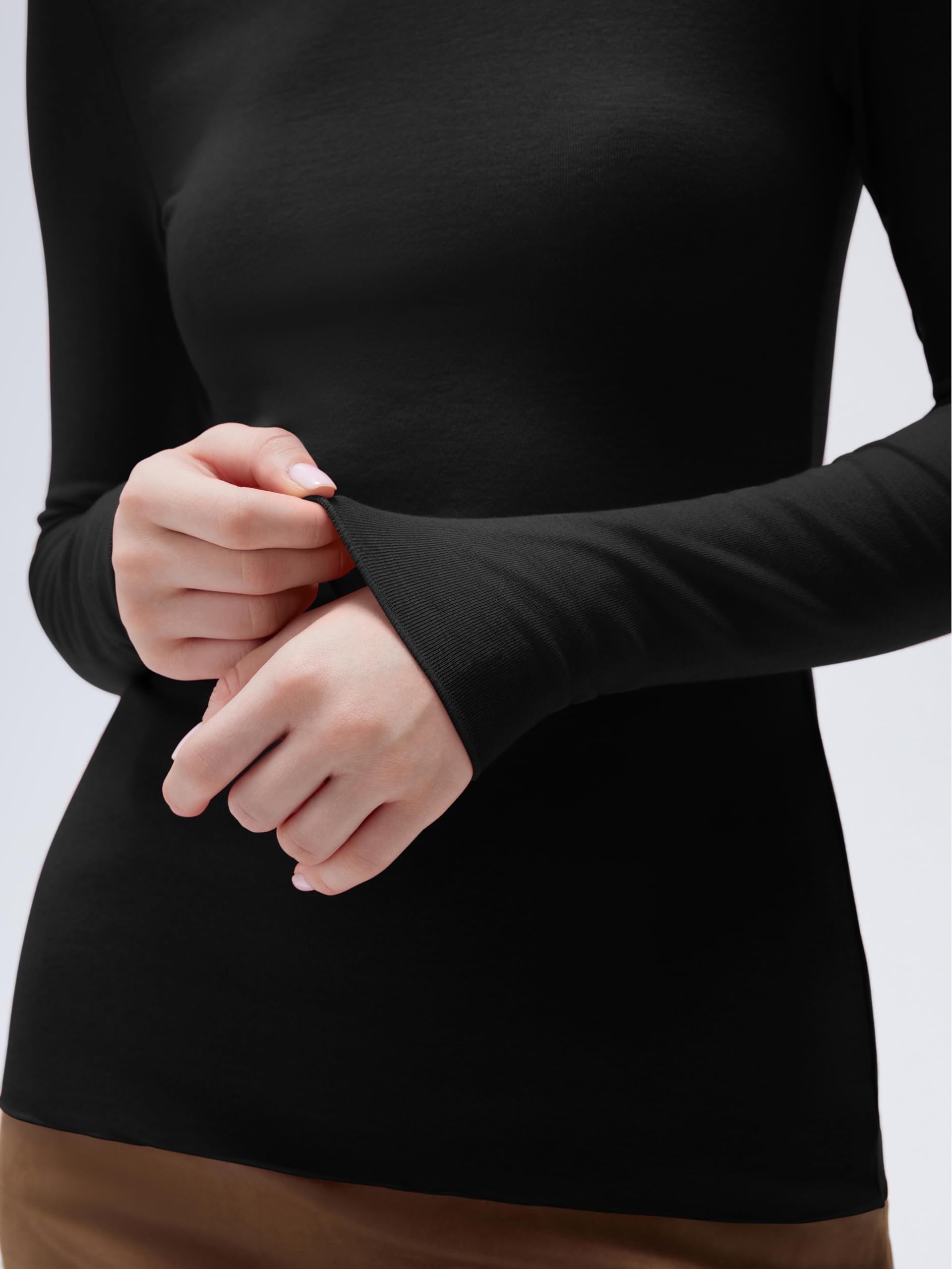 SUUKSESS Women Cashmere Blend Turtleneck Long Sleeve Shirt Fitted Fall Basic Thermal Tops Fall Fashion - Image 6
