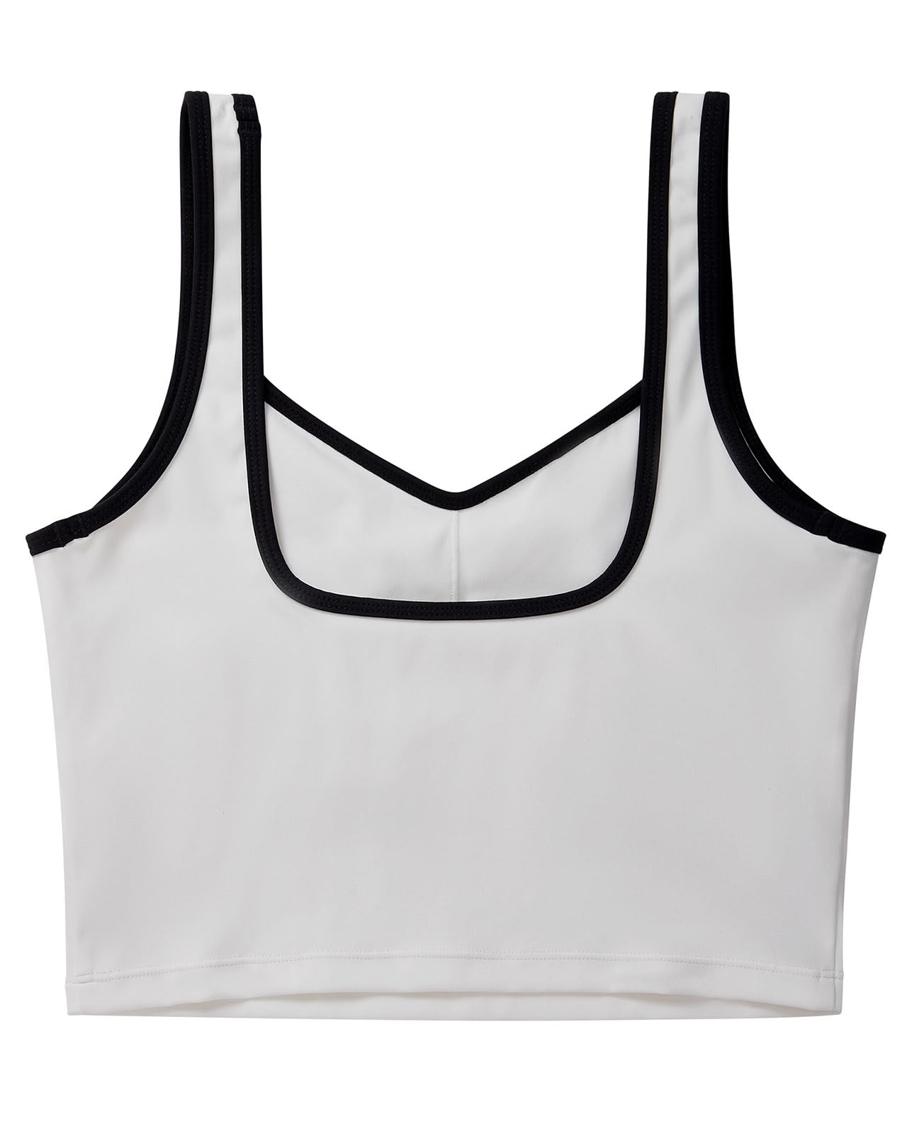 SUUKSESS Women Sweetheart Neckline Longline Sports Bra Padded Basic Workout Crop Tank Top - Image 5