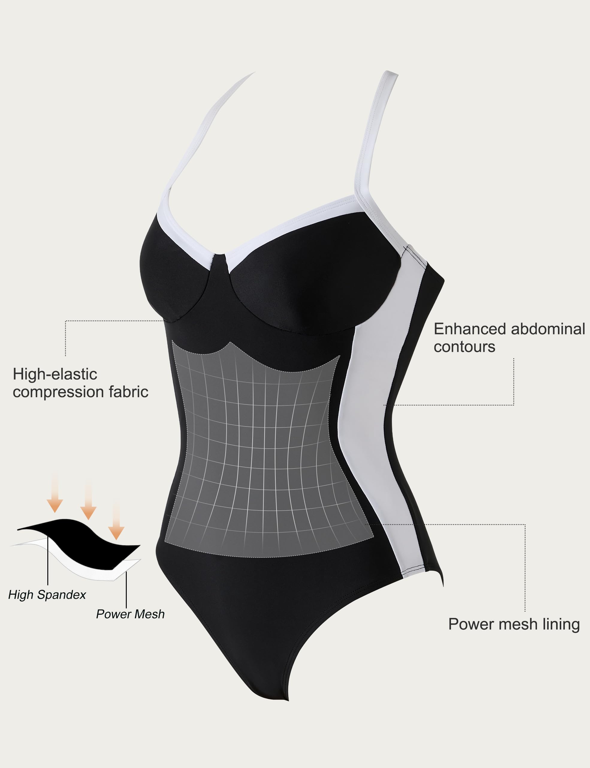 SUUKSESS Womens Tummy Control One Piece Swimsuit Sexy Crisscross Back Bathing Suit - Image 3
